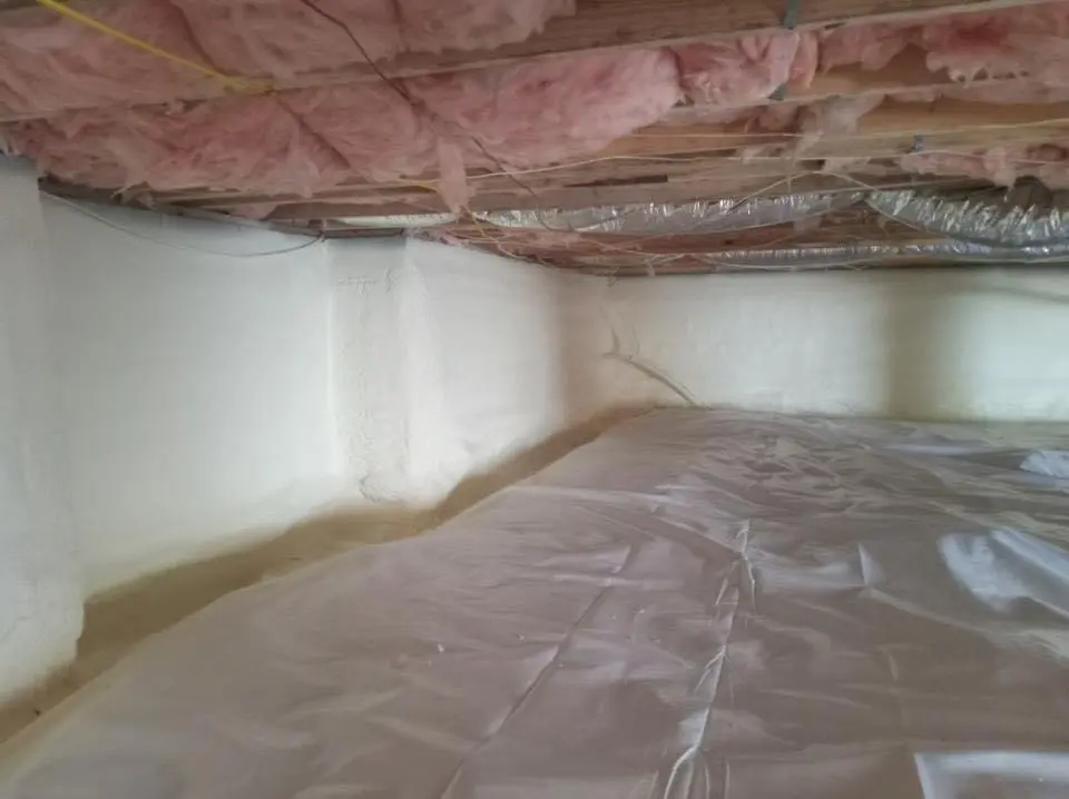 Crawl space encapsulation with closed-cell spray foam for Attic Insulation in Fremont
